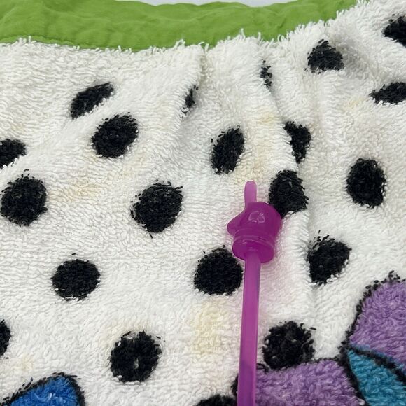 Vtg Mod 1970s Floral Terry Cloth Apron Flower Power Polka Dot Fieldcrest Groovy - Picture 4 of 5